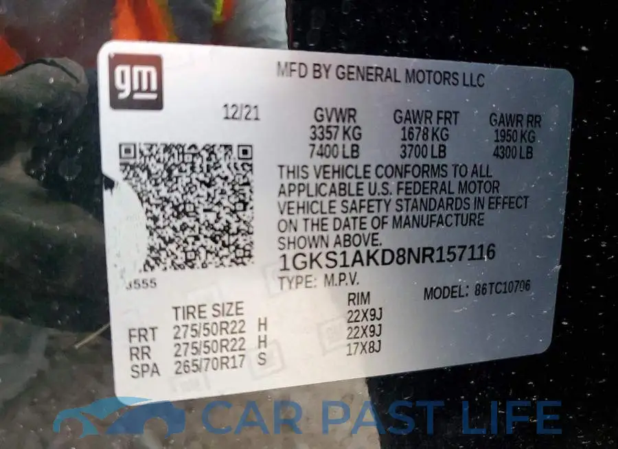 1GKS1AKD8NR157116# 13