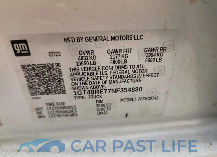 1GT49RE77NF354880# 13