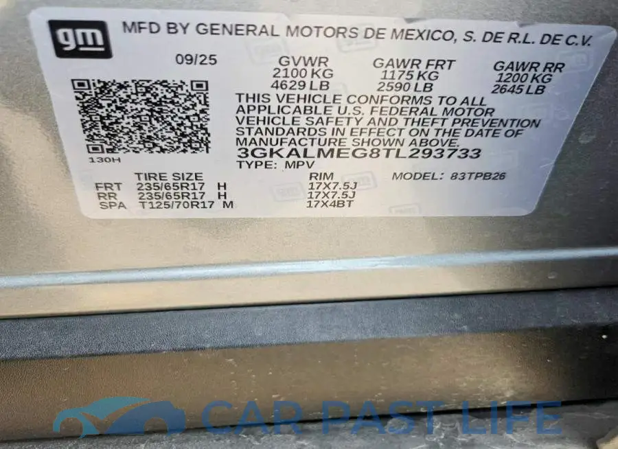 3GKALMEG8TL293733# 13