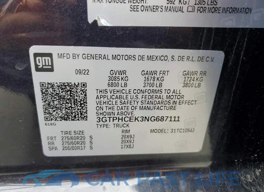 3GTPHCEK3NG687111# 12