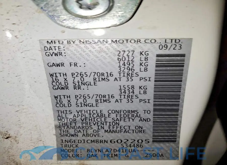 1N6ED1CM8RN602205# 12