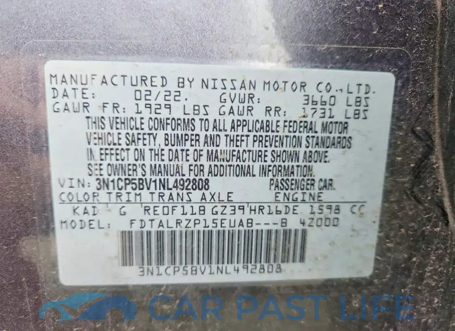 3N1CP5BV1NL492808# 12