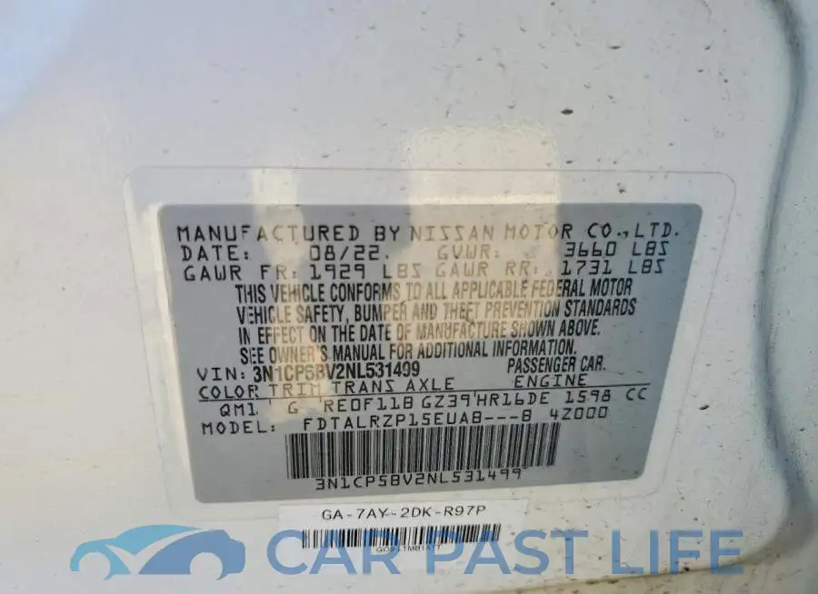 3N1CP5BV2NL531499# 12