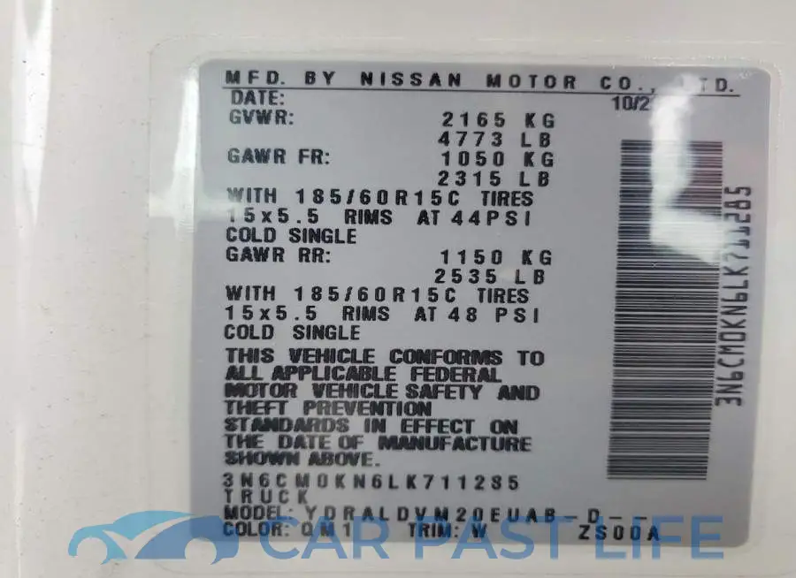 3N6CM0KN6LK711285# 12