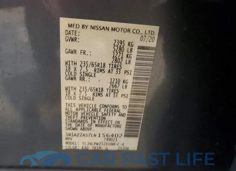 5N1AZ2AS7LN156402# 14