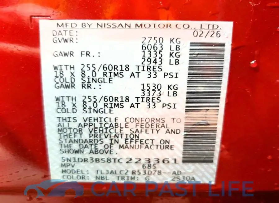 5N1DR3BS8TC223361# 14
