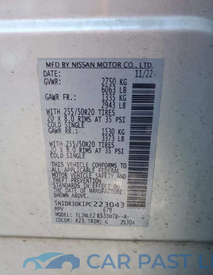 5N1DR3DK1PC223043# 13