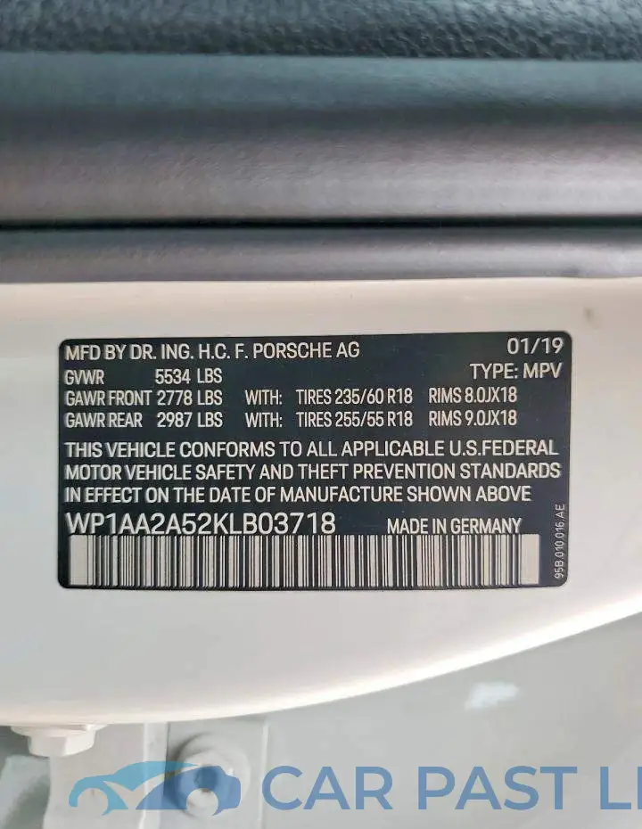 WP1AA2A52KLB03718# 13