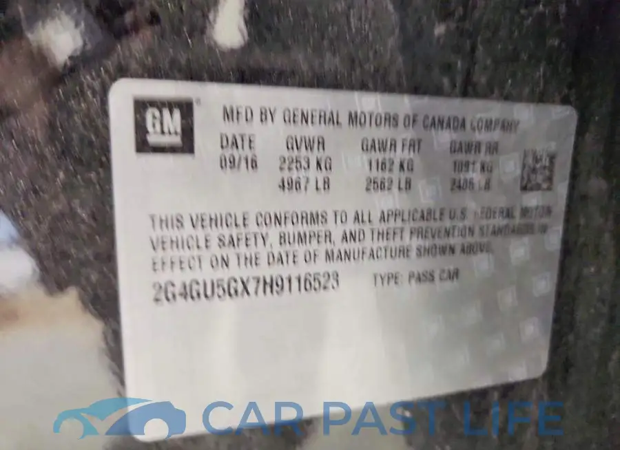 2G4GU5GX7H9116523# 12