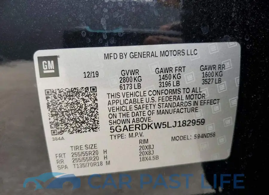 5GAERDKW5LJ182959# 13