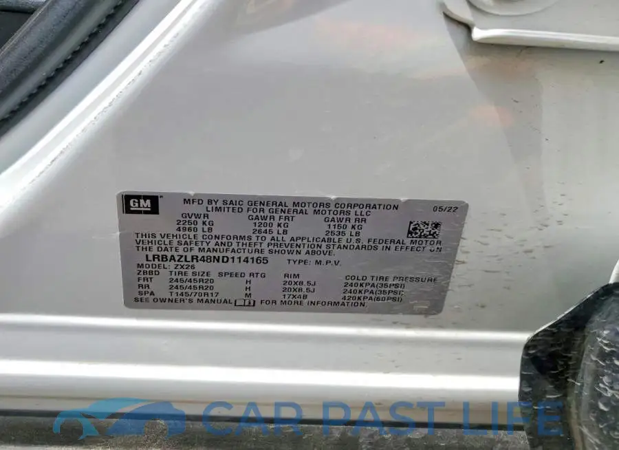 LRBAZLR48ND114165# 14