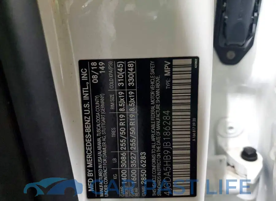 4JGDA5HB9JB186284# 12