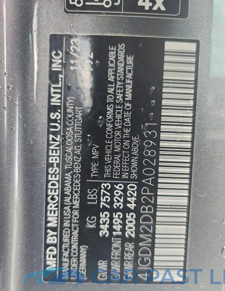 4JGDM2DB2PA028931# 13