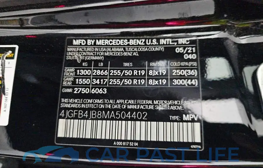 4JGFB4JB8MA504402# 10