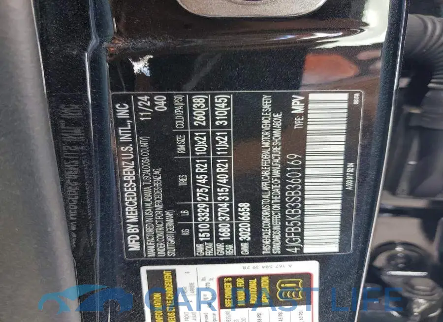 4JGFB5KB3SB360169# 13
