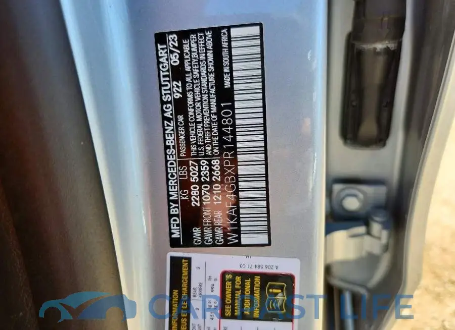 W1KAF4GBXPR144801# 12