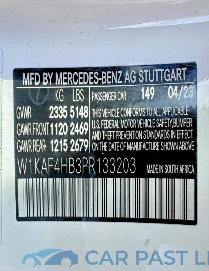 W1KAF4HB3PR133203# 10