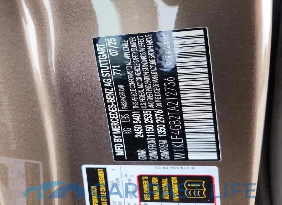 W1KLF4GB2TA212736# 12