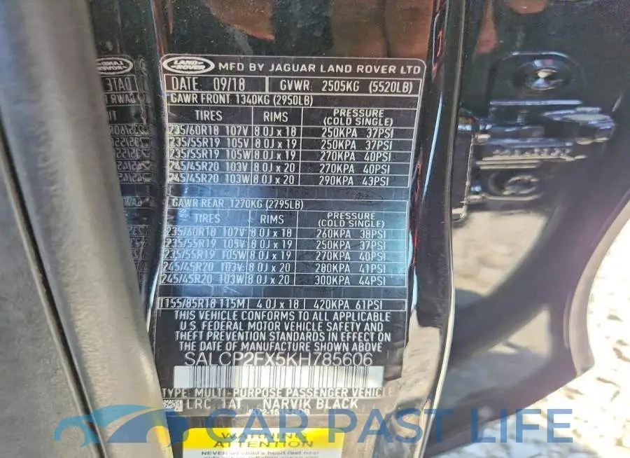 SALCP2FX5KH785606# 13