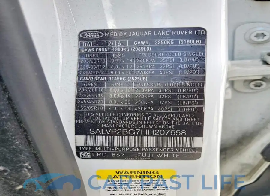 SALVP2BG7HH207658# 13