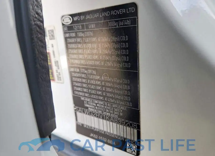 SALWG2RV1KA839208# 13