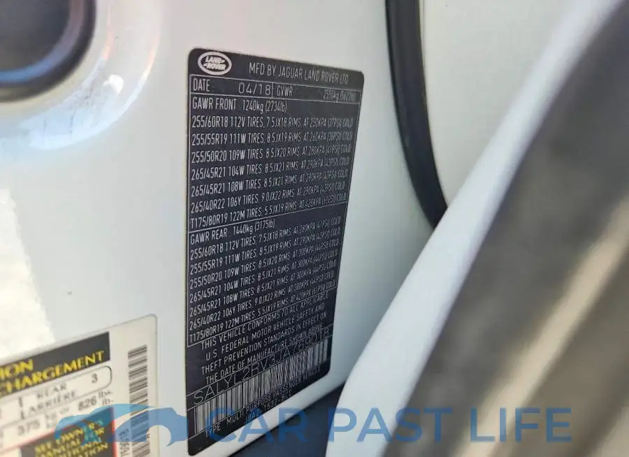 SALYL2RV3JA769018# 14
