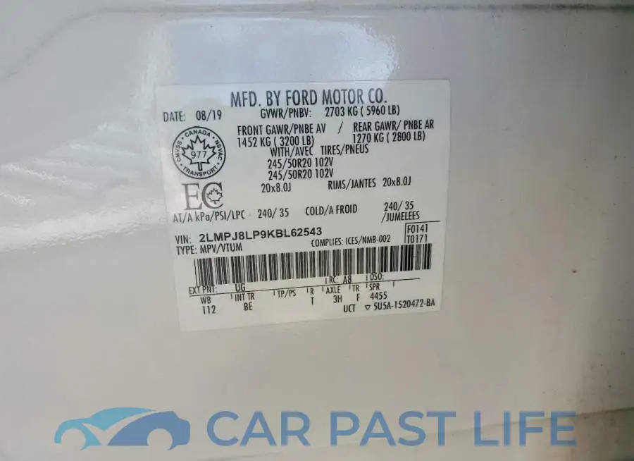 2LMPJ8LP9KBL62543# 13