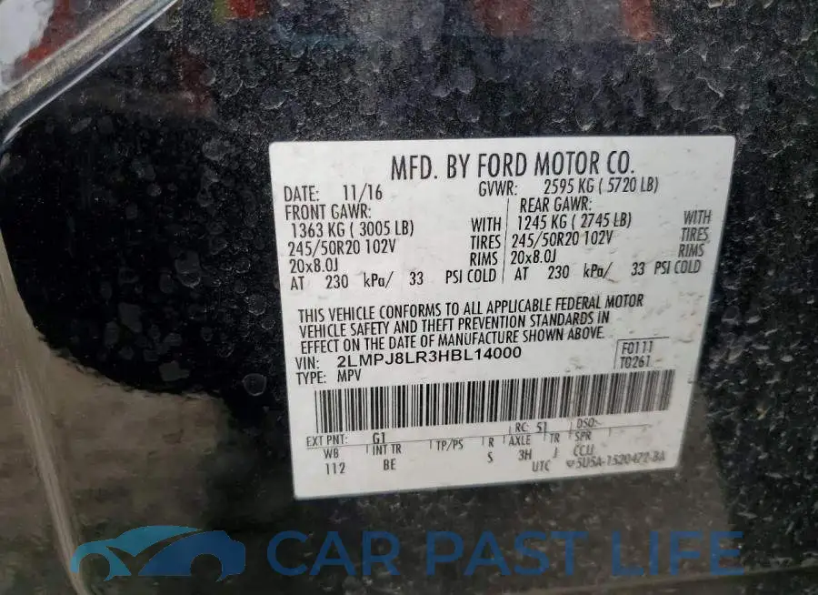 2LMPJ8LR3HBL14000# 12