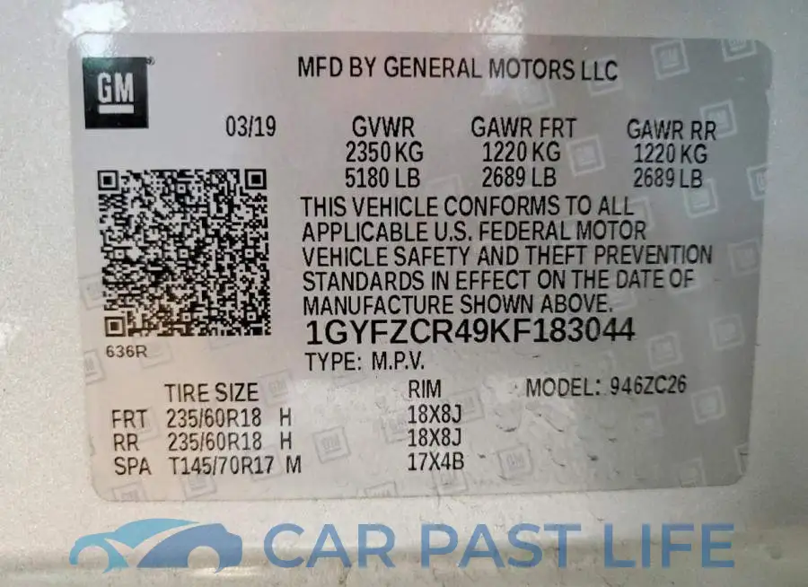 1GYFZCR49KF183044# 12