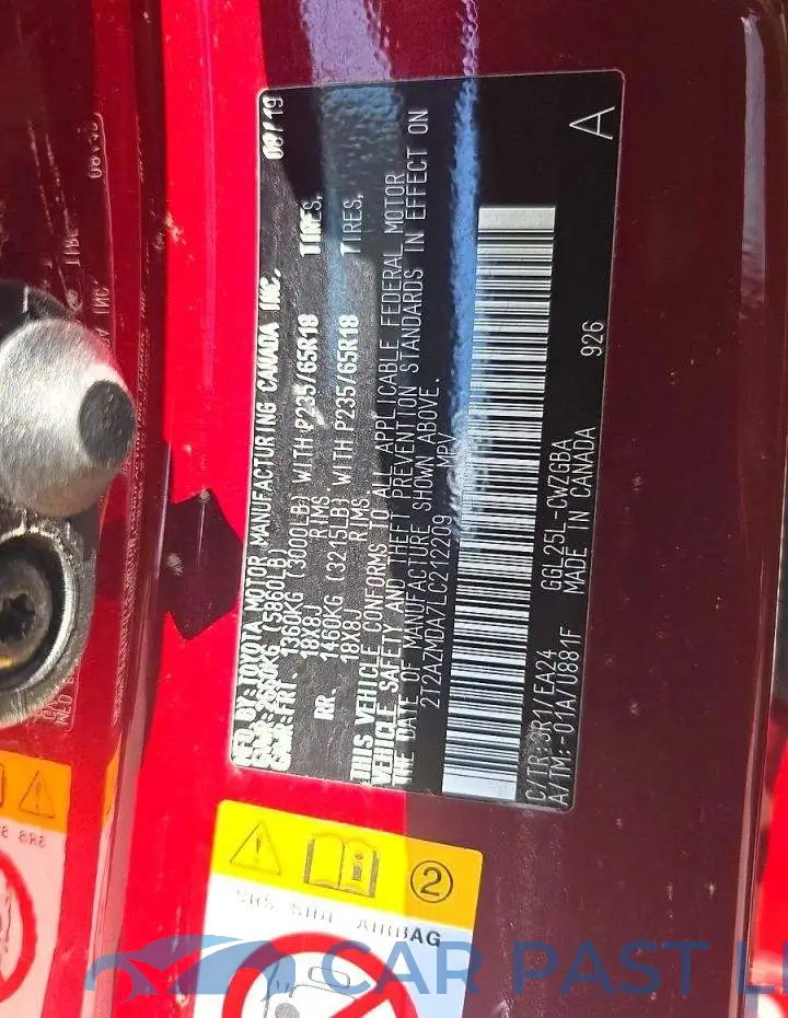 2T2AZMDA7LC212209# 10