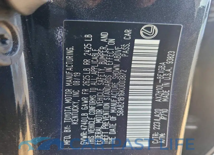58AB21B16KU003872# 12