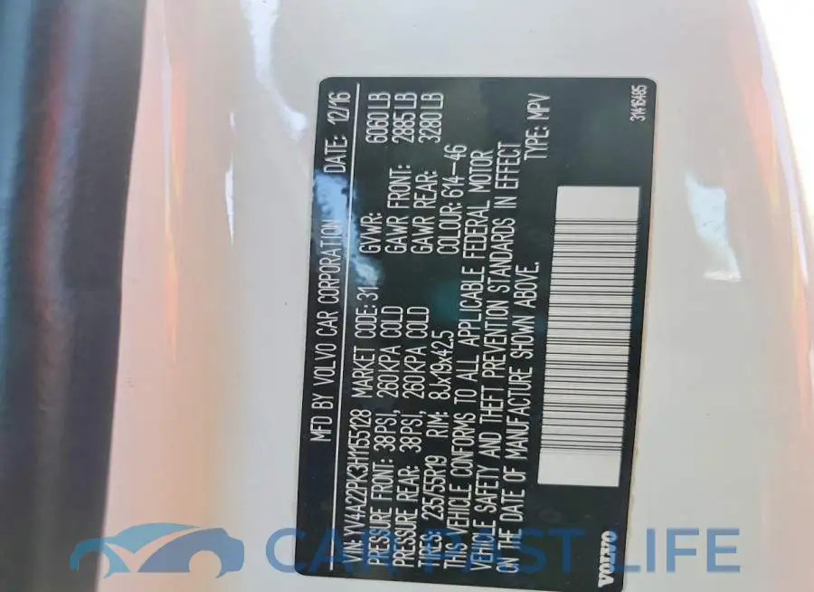 YV4A22PK3H1155128# 13