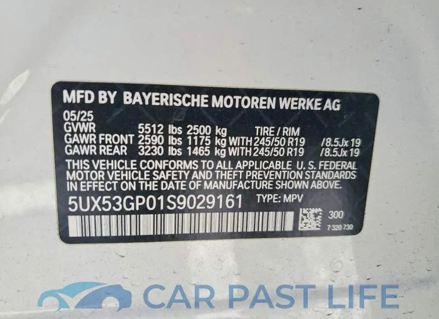 5UX53GP01S9029161# 13