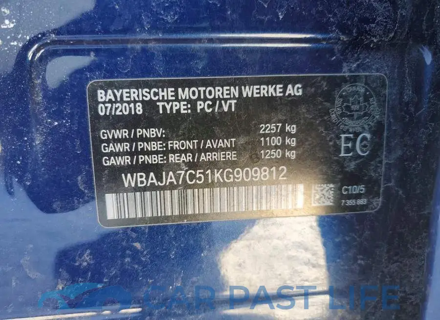 WBAJA7C51KG909812# 12