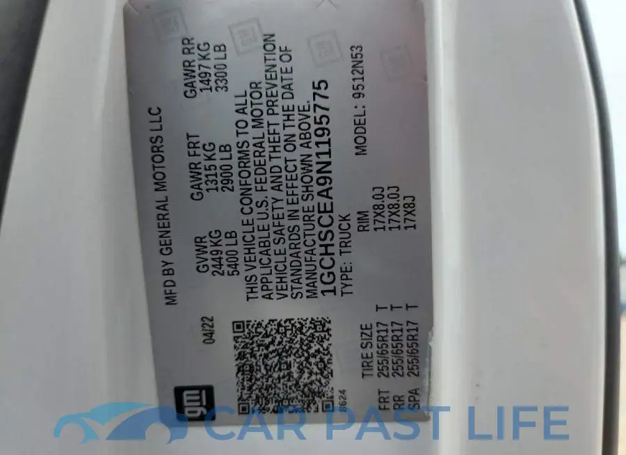 1GCHSCEA9N1195775# 12