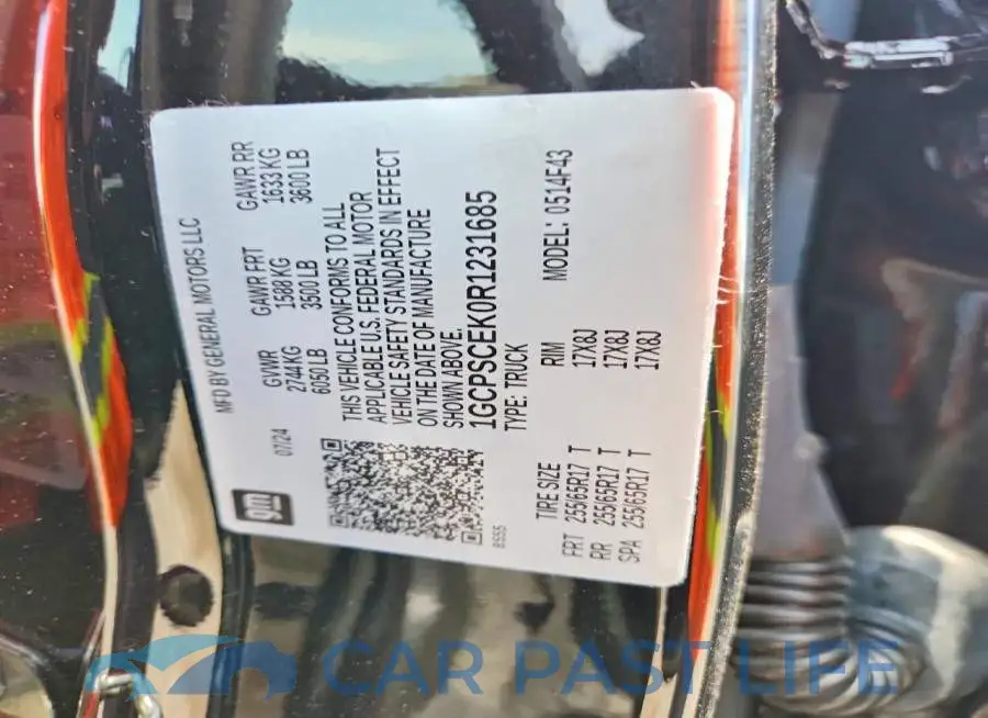 1GCPSCEK0R1231685# 12