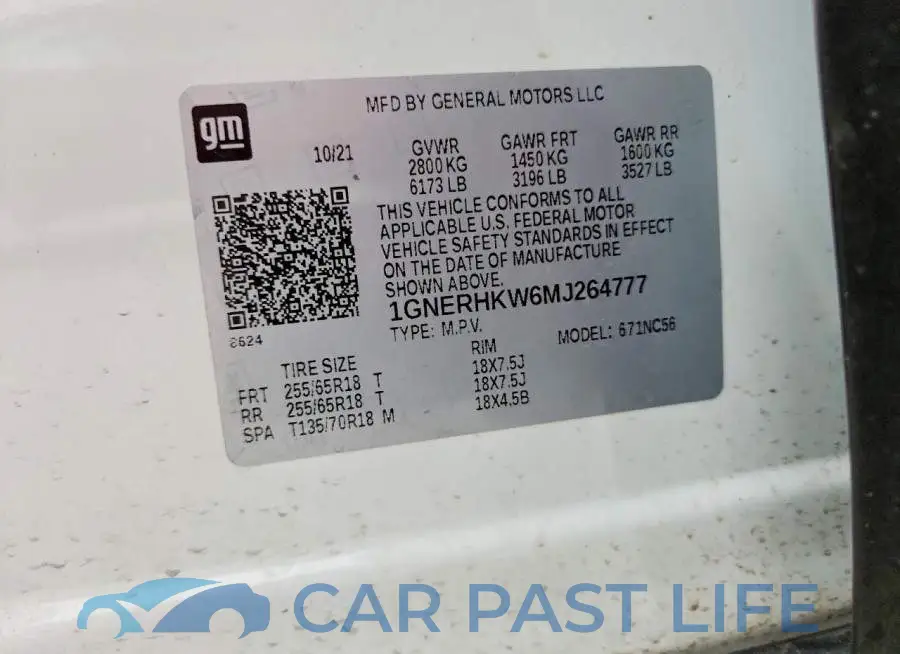 1GNERHKW6MJ264777# 14