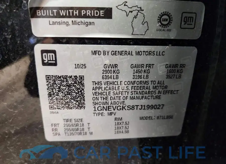 1GNEVGKS8TJ199027# 13