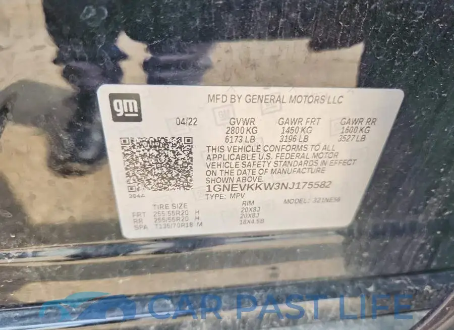 1GNEVKKW3NJ175582# 14