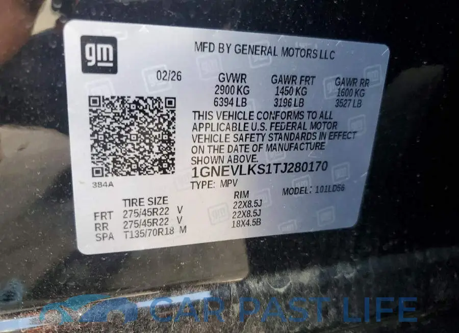 1GNEVLKS1TJ280170# 13