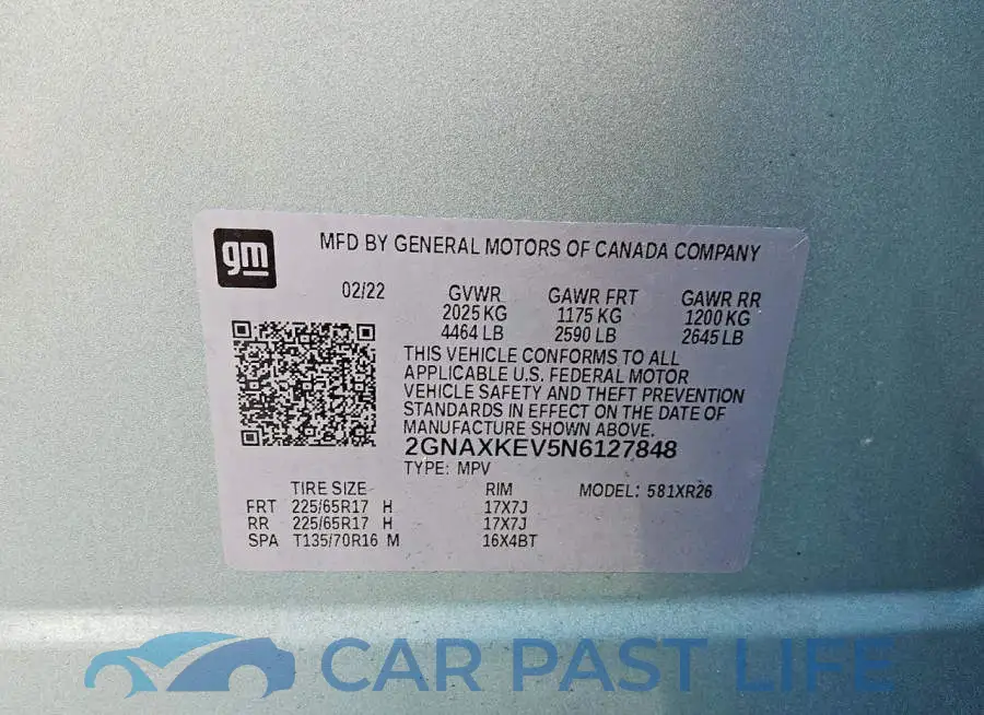 2GNAXKEV5N6127848# 12