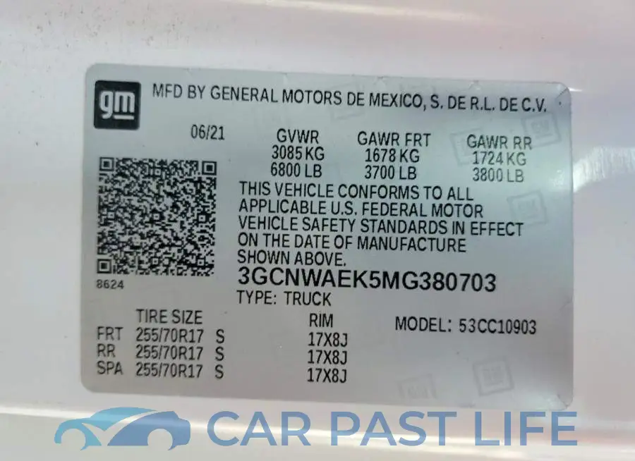 3GCNWAEK5MG380703# 12