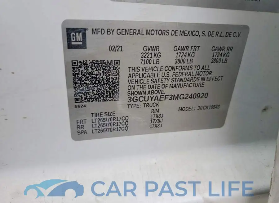 3GCUYAEF3MG240920# 12