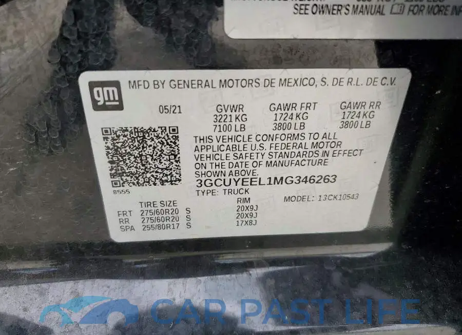 3GCUYEEL1MG346263# 12