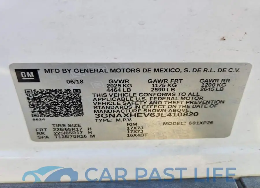 3GNAXHEV6JL410820# 12