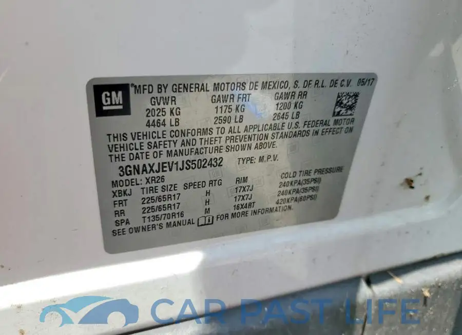 3GNAXJEV1JS502432# 13