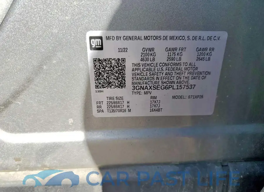 3GNAXSEG6PL157537# 13