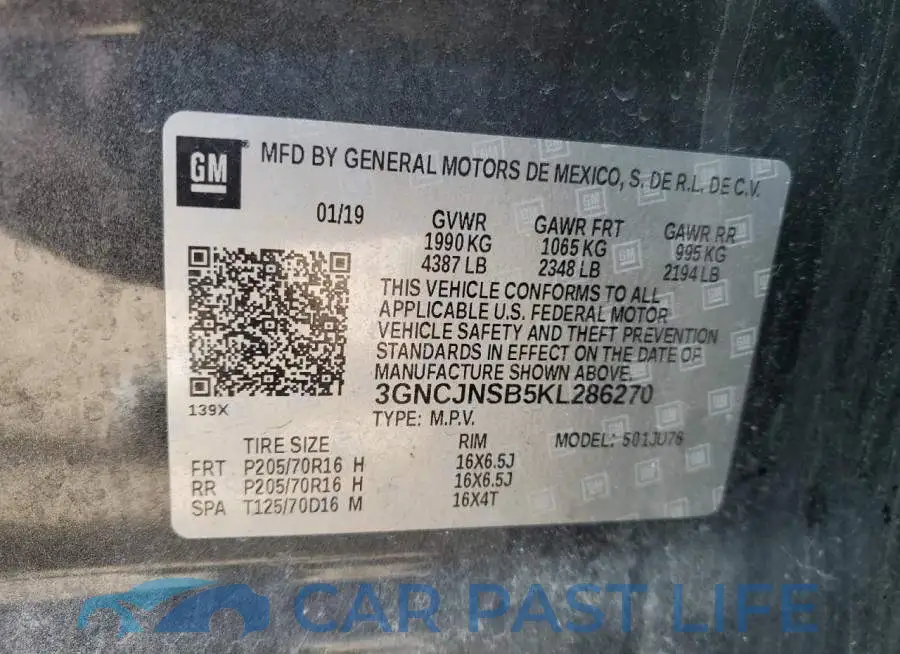 3GNCJNSB5KL286270# 13