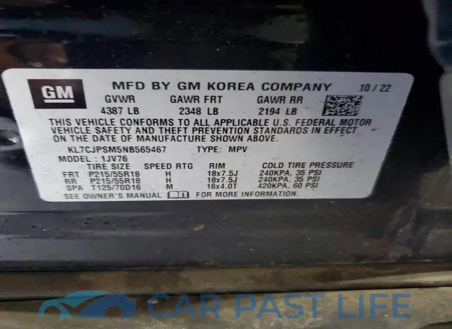 KL7CJPSM5NB565467# 12