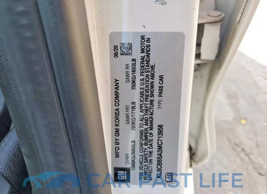 KL8CB6SA3MC713956# 12